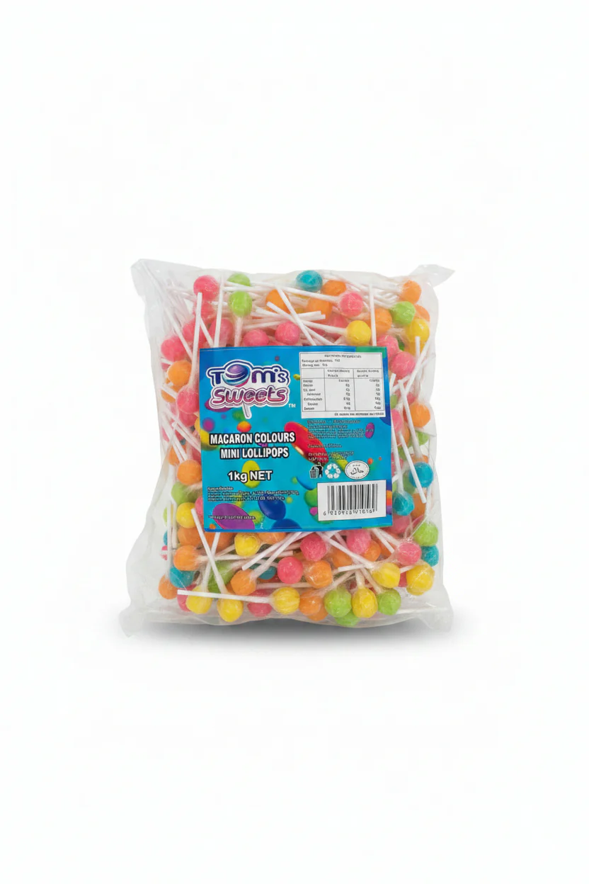Tom's Sweets - Macaron Colours Mini Lollipops 1kg