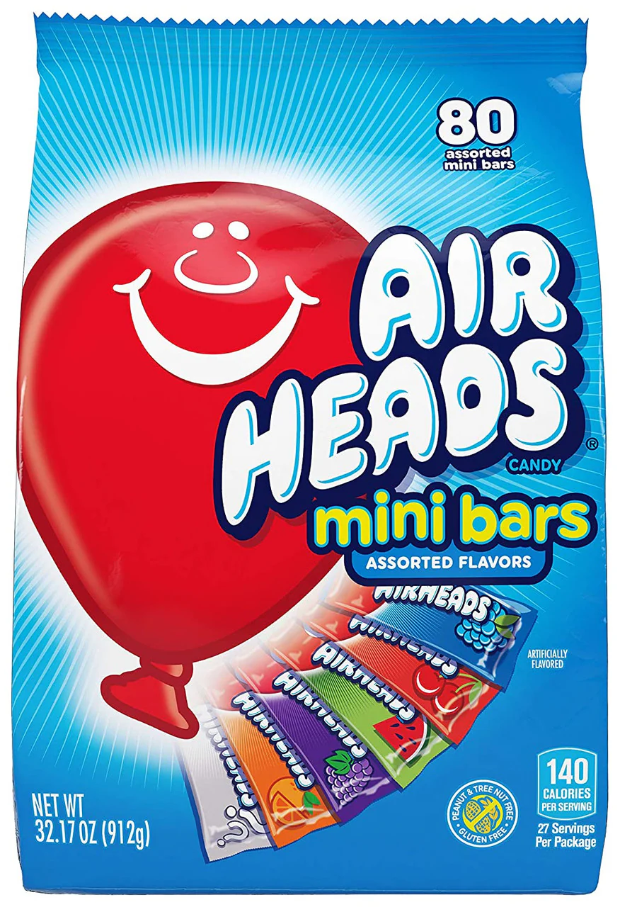 US Airhead mini bars - assorted flavours 912g