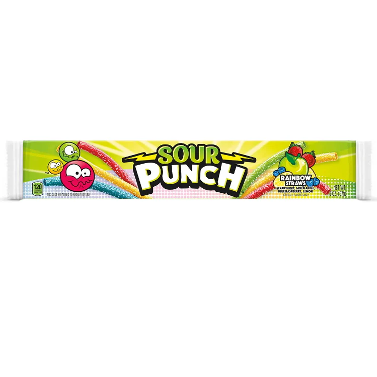 Sour Punch Rainbow Straws 57g