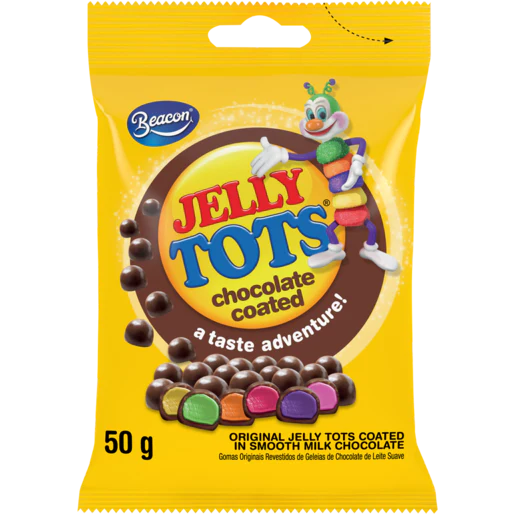 Beacon Jelly Tots - CHOCOLATE coated 50g