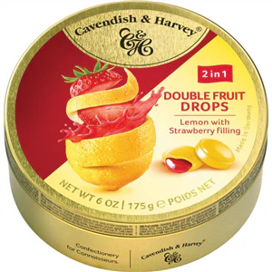 Cavendish & Harvey LEMON WITH STRAWBERRY fruit drops tin 175G