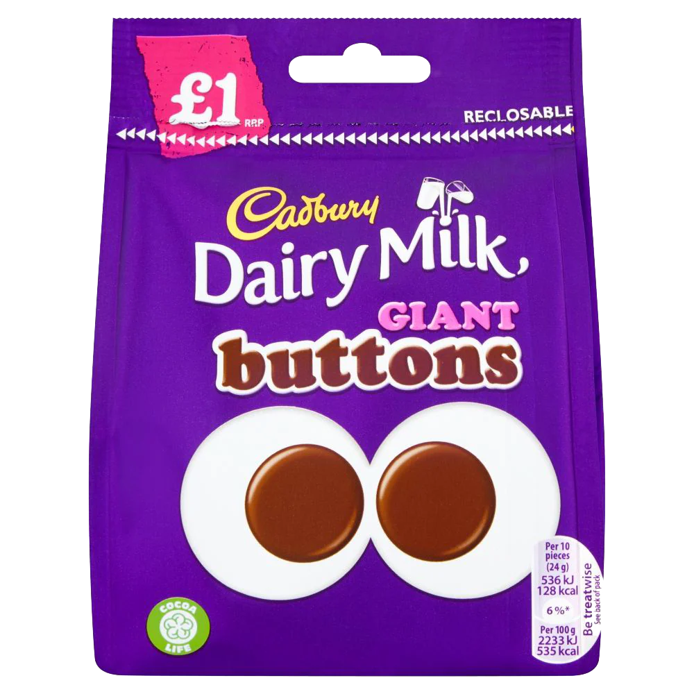 UK Cadbury Dairy Milk Giant Button 85g