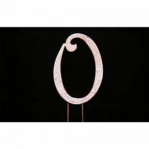 Cake Topper "0" Rose Gold Diamante
