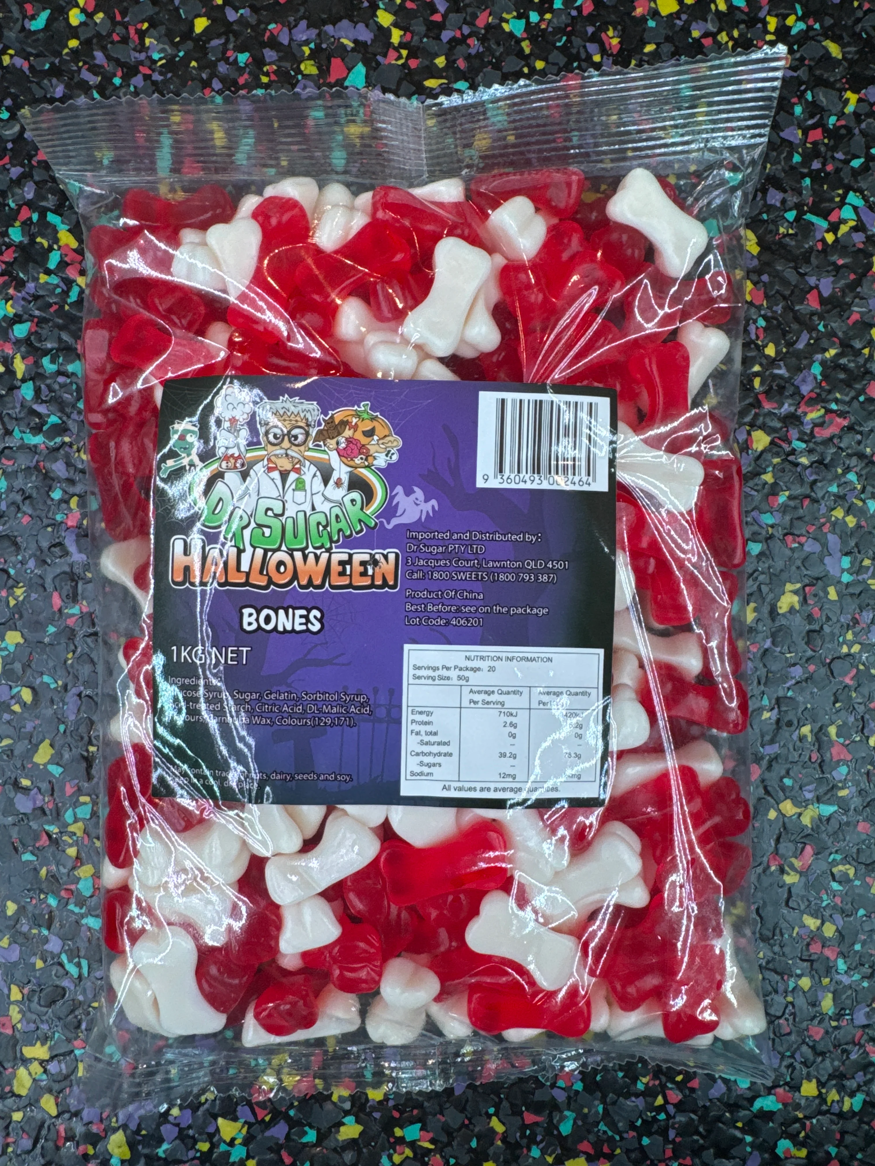 Dr Sugar Gummy White & Red Bones 1kg