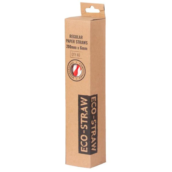 ECO-STRAW RETAIL PAPER STRAW - PINK/WHITE - PACK 40