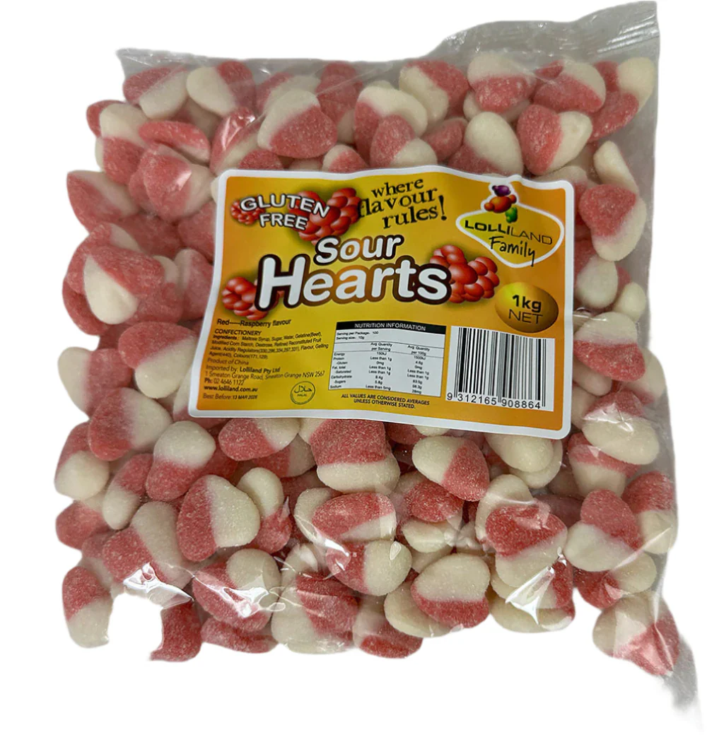 Lolliland Sour Hearts Red 1kg