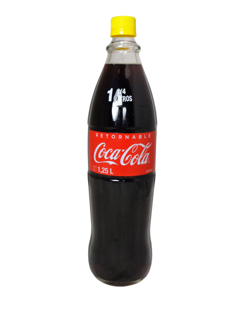 Mexican Coca Cola Glass Bottle 1.25L