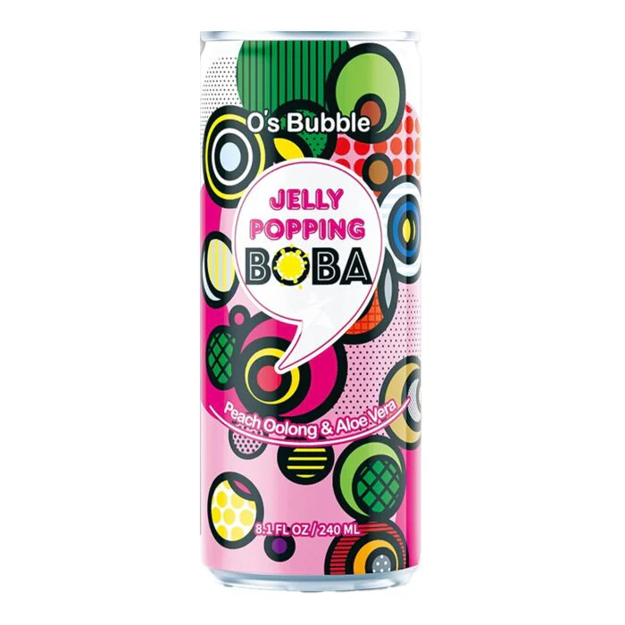 O's Bubble Peach Jelly Popping Boba 240ml