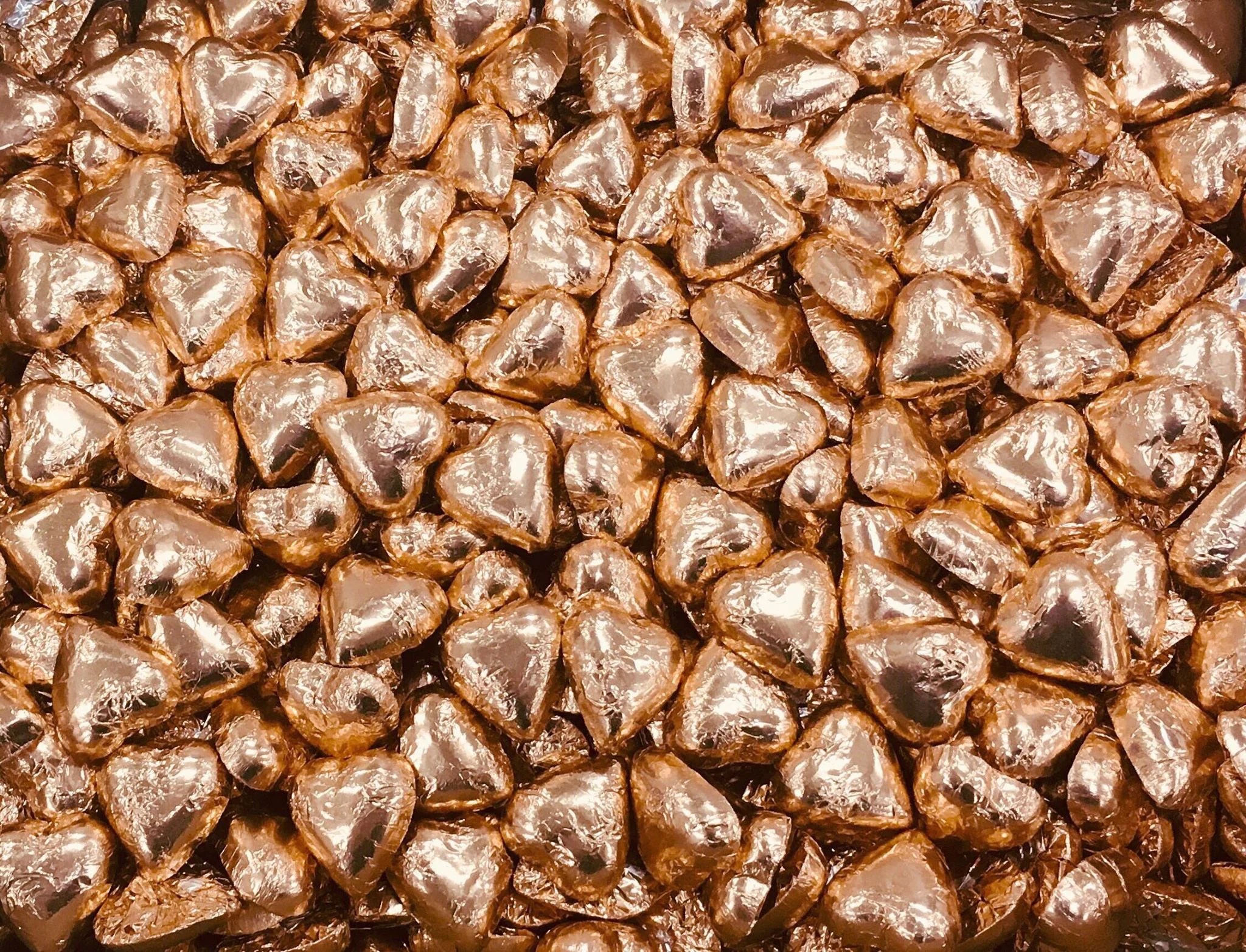 Pauls Chocolates Rose Gold Milk Chocolate Hearts