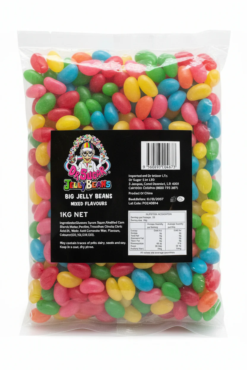 Dr Sugar - Mixed Colours & Flavours Big Jelly Beans 1kg