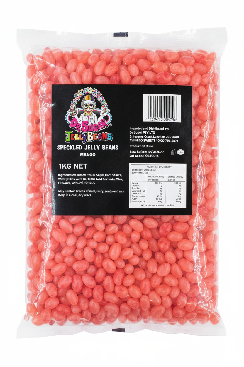 Dr Sugar Speckled Jelly Beans Mango Orange-Red 1kg