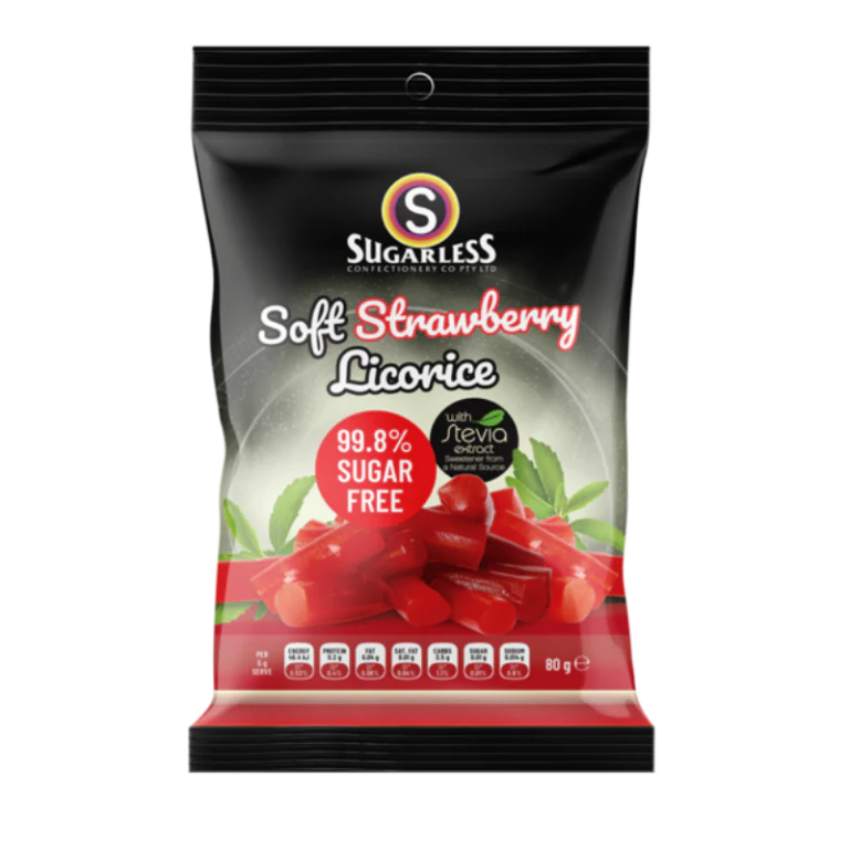 Sugarless Soft Strawberry Licorice Sugar Free Bag