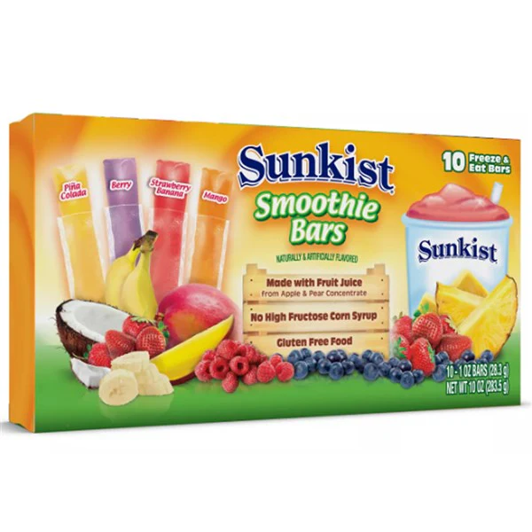 Sunkist Assorted Smoothie Freeze Pops 283.5g