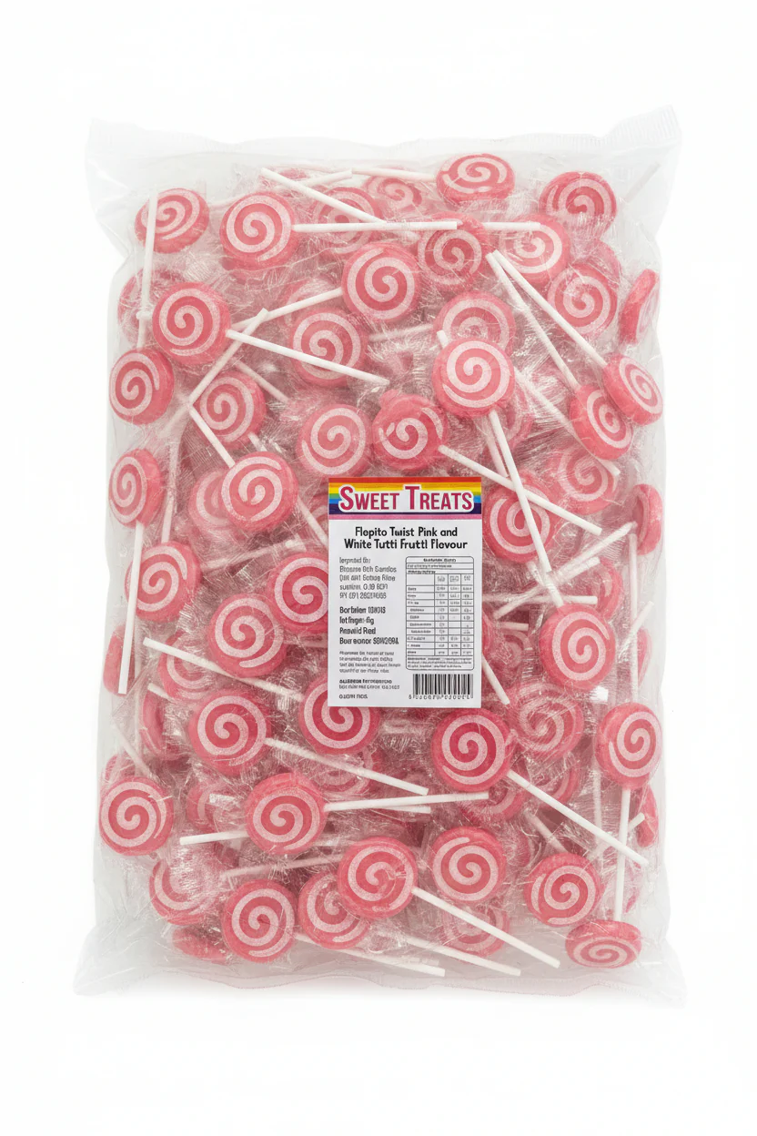 Sweet Treats Pink and White Swirl Pops 1kg