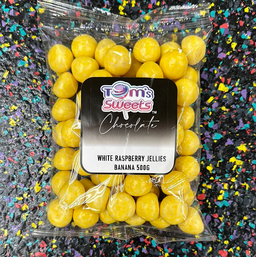 Tom’s Sweets White raspberry, jellies banana 500g