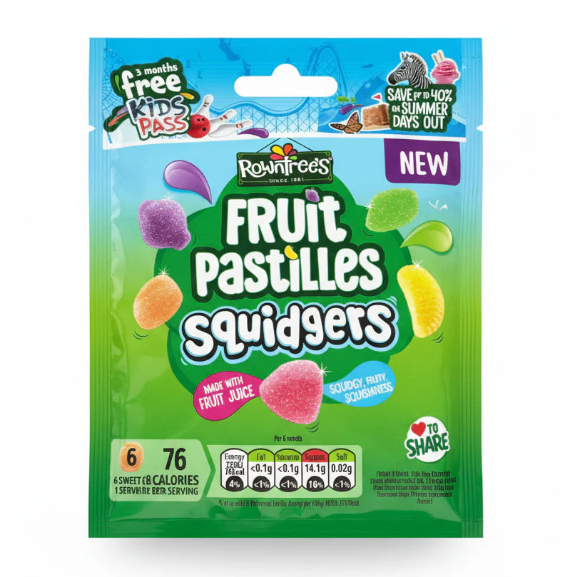 UK Rowntree's Fruit Pastilles Squidgers Sweets 120g