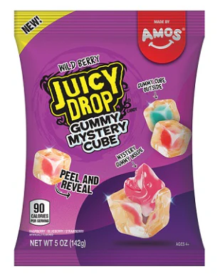 US Amos Juicy Drop Gummy Mystery Cube Wildberry 142g