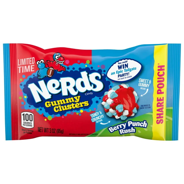 US Nerds Gummy Clusters Berry   Punch Rush 85g
