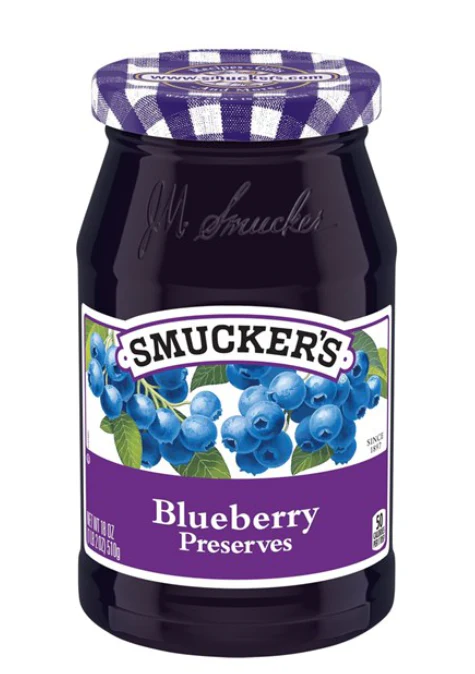 US Smucker's Blueberry Preserves Jam 510g
