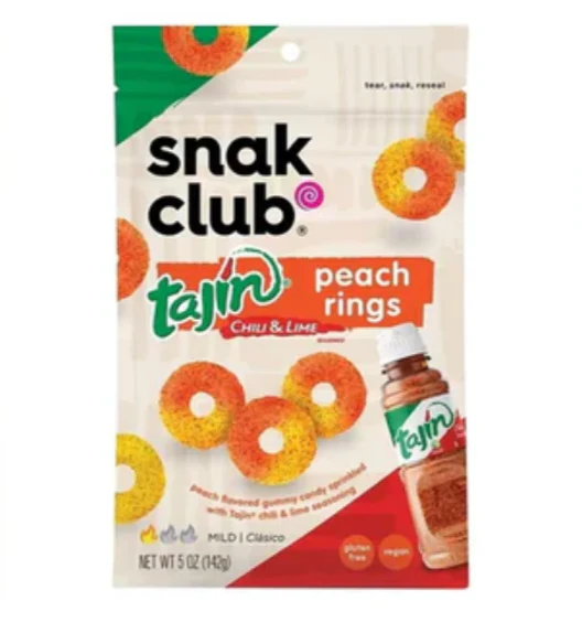 US Snak Club Tajin Peach Rings 142g